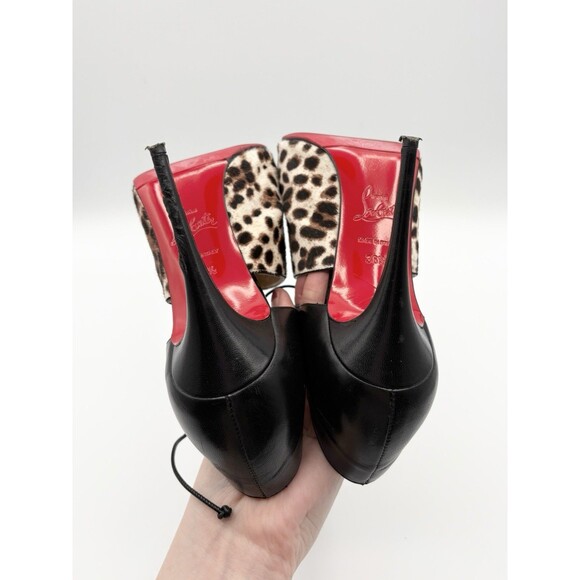 Christian Louboutin Leopard Print Calf Hair Corsita Booties 100mm Sz EU 36.5 - Picture 12 of 14